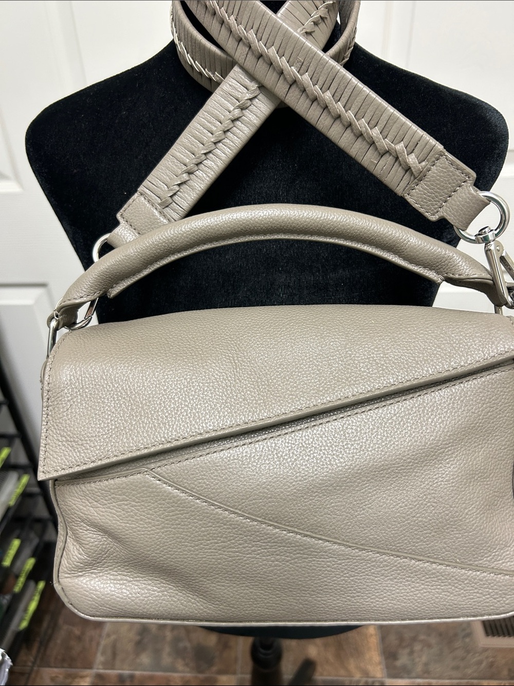 Walter Baker Neutral Gray/ Taupe Leather Top-Handle Crossbody Bag